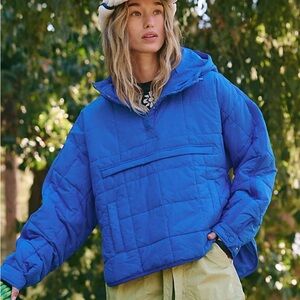 Winter White  Quilted Hooded Pullover Jacket - Women